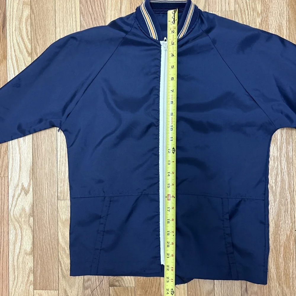 Lightweight Mock Collar Varsity Navy Full Zip Talon Zipper Vintage